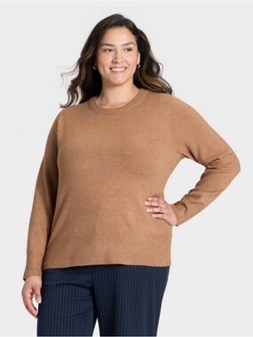 Women's Slim Fit Cozy Knit
Pullover Sweater - A New Day
Brown 1X